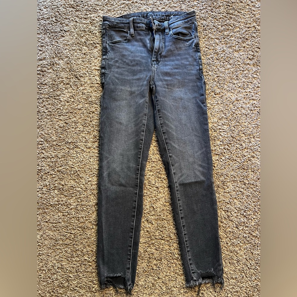 American Eagle Super Hi-Rise Black Distressed Jeggings